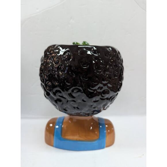 Large Ceramic Fruit lady headvase planter Multi 9" tall Strawberry Island Girl - Picture 6 of 8